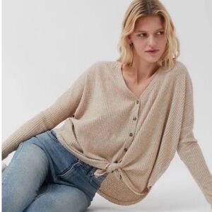 Urban Outfitters Out from under JOJO Tan Button-Up Cardigan size M